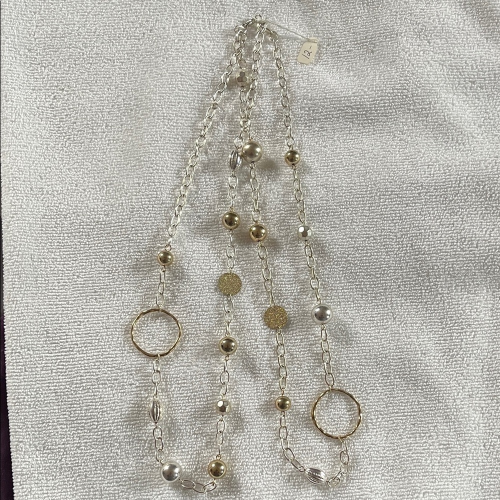 Elegant Gold and Silver Chain Necklace